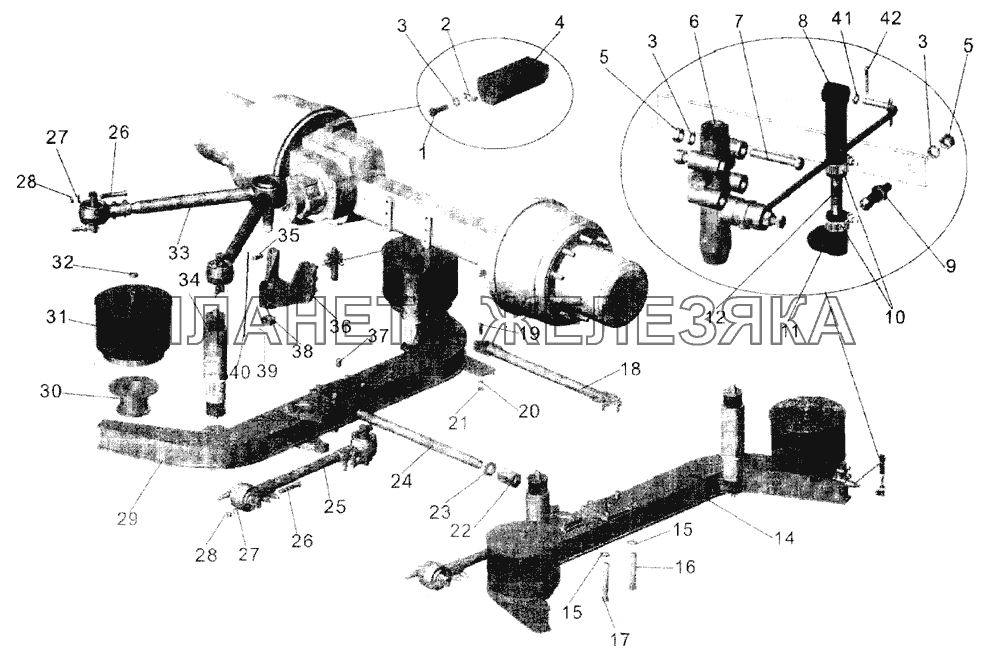 Установка задней подвески (с 2000 года) МАЗ-107